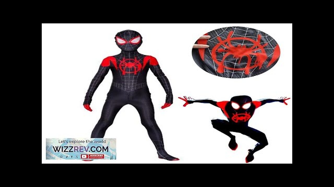 Spiderman Costume Anime Superhero Miles Morales Spider Man Cosplay Costume Zentai Bodysuit Review