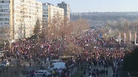 Serbia protesters set to blockade Danube bridge to mark three months since canopy