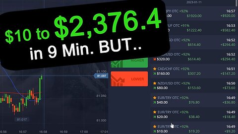 $10 to $2,376.4 in 9 Min. However...