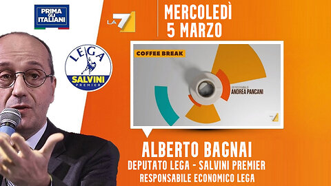 🔴 Interventi dell'On. Alberto Bagnai ospite a "Coffee Break" di Andrea Pancani (05.03.2025).