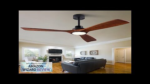 QUTWOB 52" Wood Ceiling Fan with Lights Remote Control,Quiet DC Motor Review