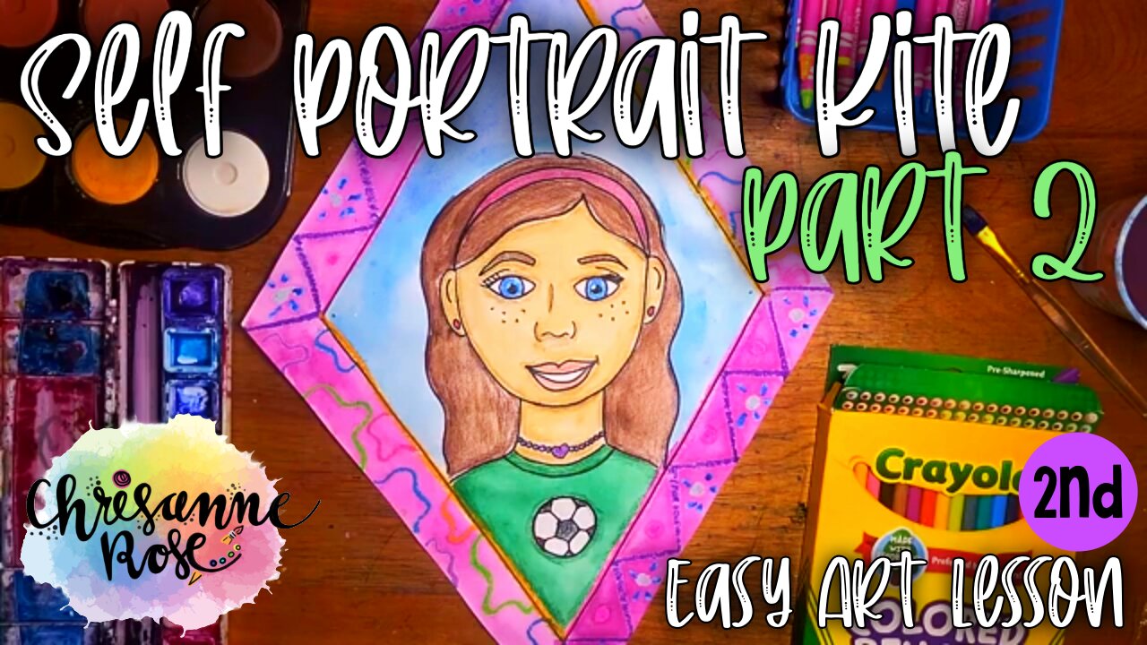 Self Portrait Kite Part 2: Painting and Frame - Easy Art Lesson for Homeschools and Classrooms