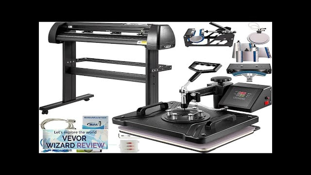 8 In 1 Heat Press 12"x15" Transfer Machine 34" Vinyl Cutter/plotter Cutting Review