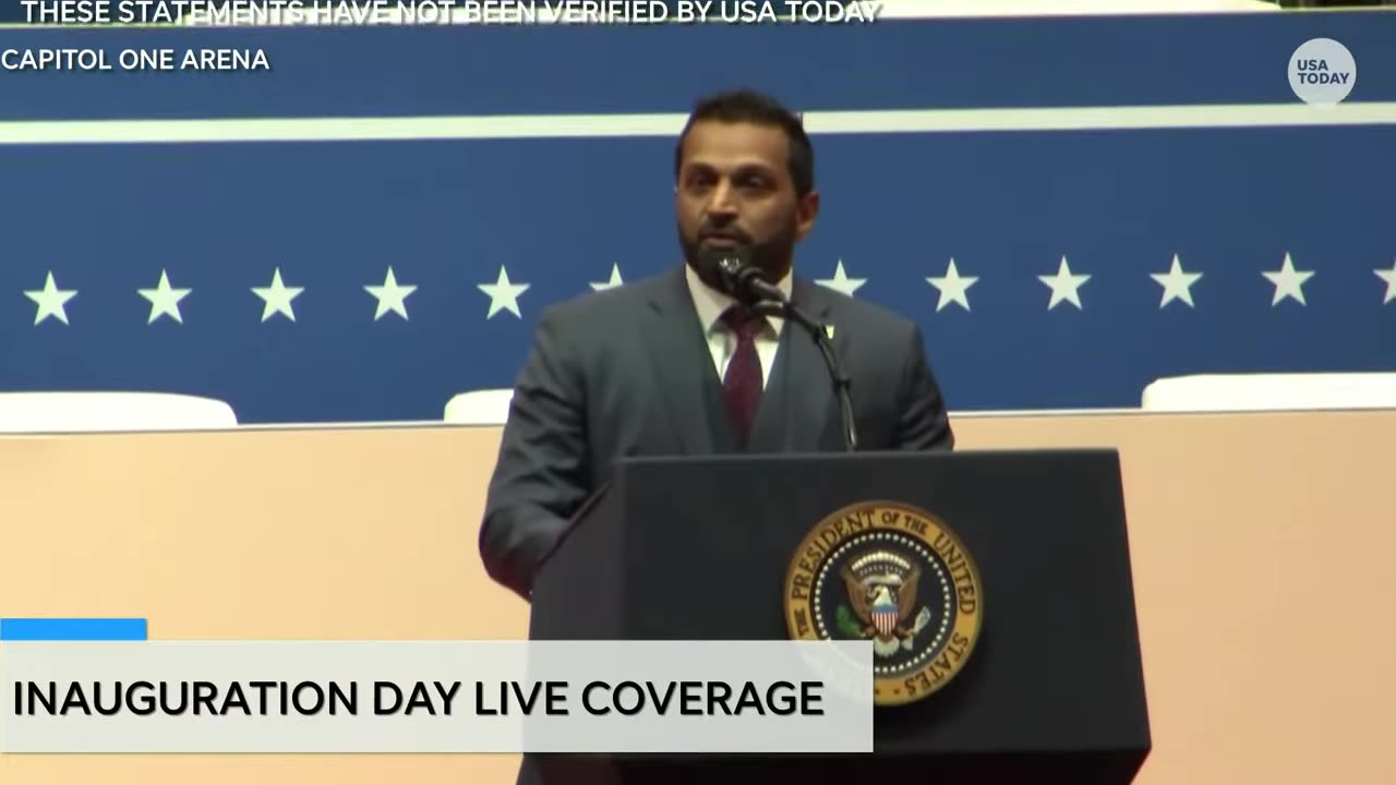Kash Patel, FBI Director nominee at Donald Trump's inauguration ceremony