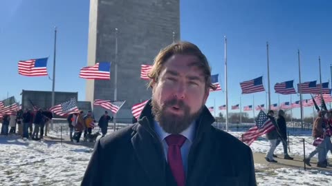 Rep. Eli Crane on the National Mall with fellow veterans in support of Pete Hegseth