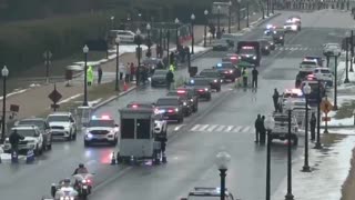 President Donald J. Trump's motorcade has arrived at the Trump Victory Rally in Washington DC.