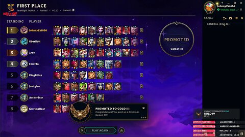 Win and promotion in Teamfight Tactics