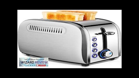 Toaster 2 Slices Stainless Steel JEWJIO Retro Toaster with 1.5" Extra Wide Review