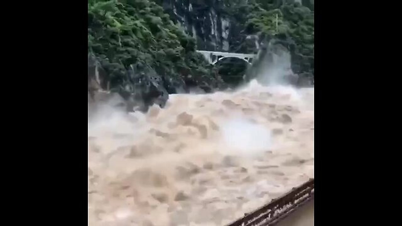 Stormy Red River in China