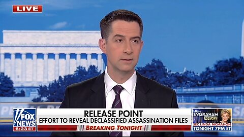 Sen Tom Cotton Laughs Off Tucker's Claim He's Blocking Release Of JFK Files