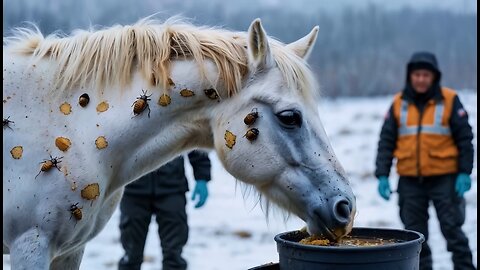 Hourse infested millions of parasites Rescue team successfully