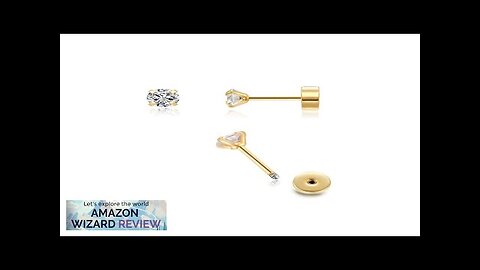 3mm Tiny CZ Screw on Flat Back Stud EarringsGold Plated Flat Back Review