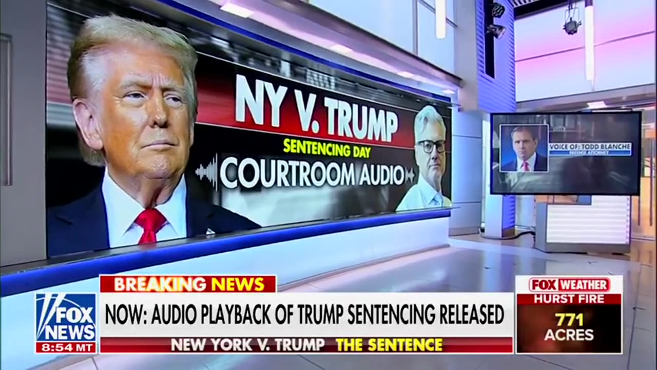 President Trump's attorney Todd Blanche addresses the court at today's sham sentencing hearing