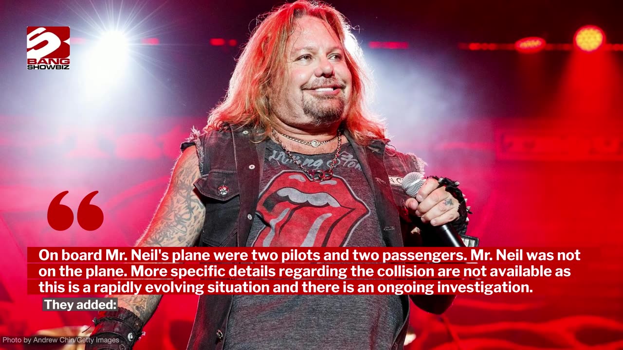 Vince Neil's jet has crashed with a parked plane, leaving one person dead