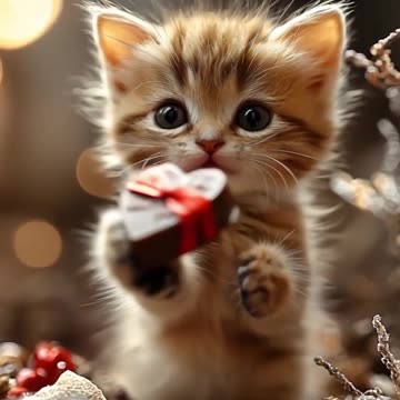 Funny cats jumping on gaint foods