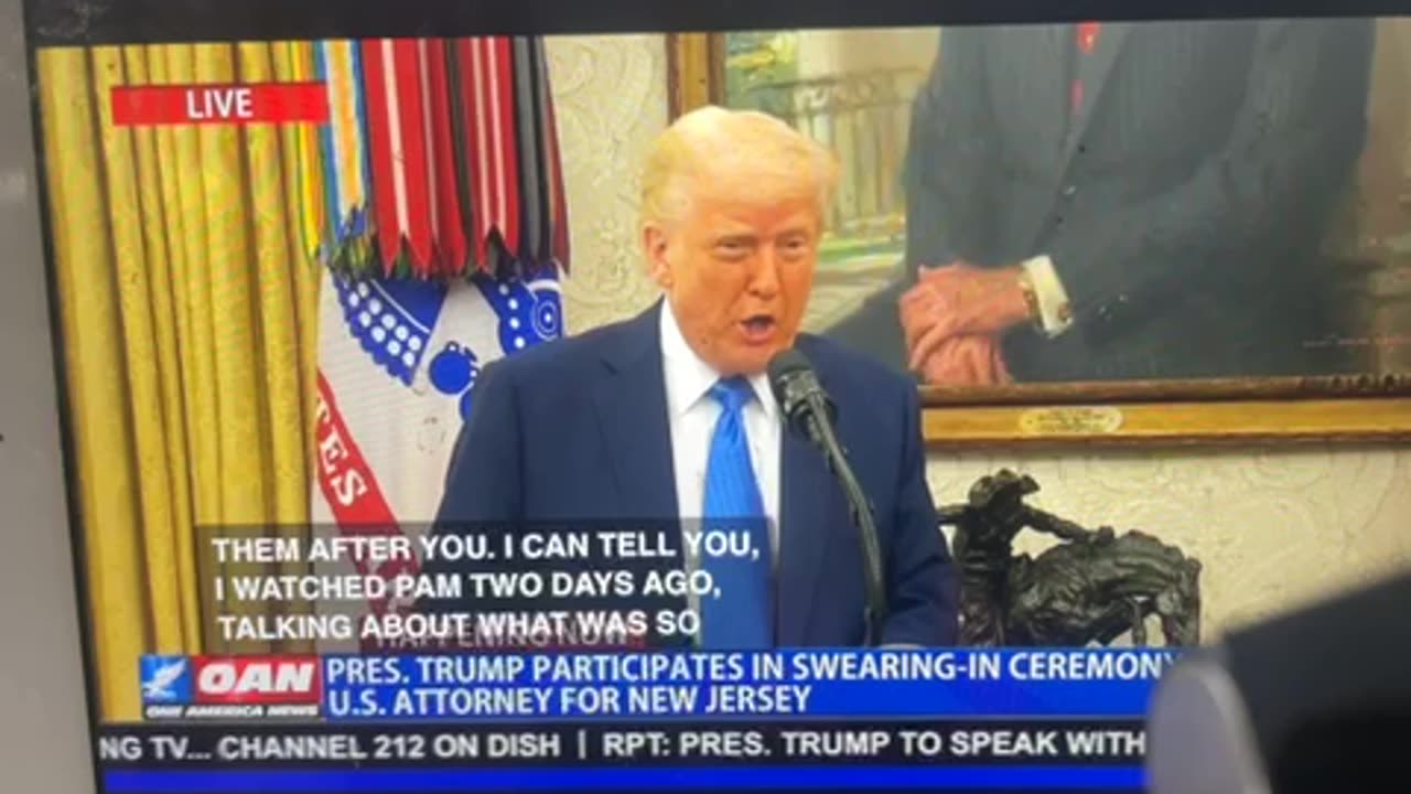 Alex Marlow 03/28/25 President DJT presser & swearing in Aleena Hobba by AG Pam Bondi NJ US attorney