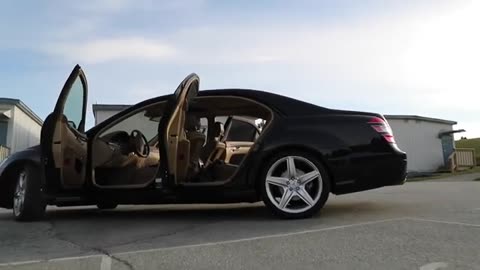 Luxury black car showing _ (videography).