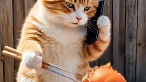 Catlovers catcooking aivideo aigenrator ,aiart ,catlover fyp funnycat funnyvideo viralvideo