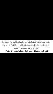 Toán 12: Cho r(x),k(x) là các hàm số có đạo hàm trên R và f(x) là một nguyên hàm của hàm