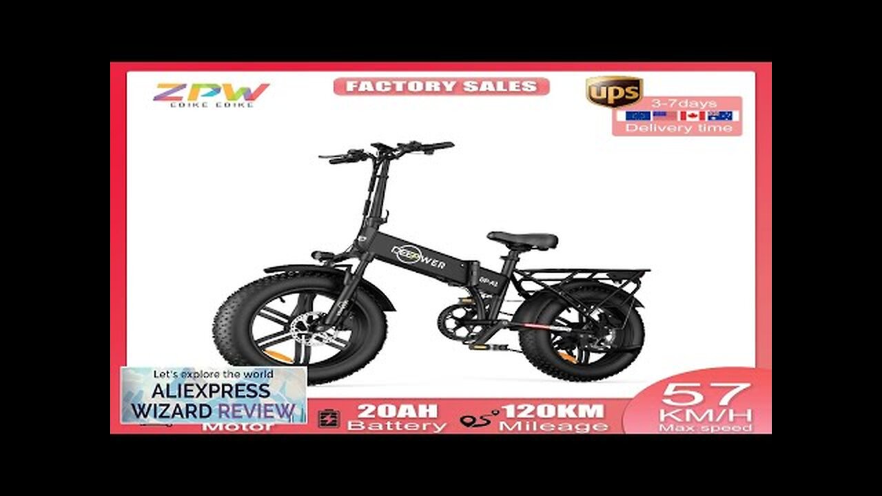 ZPW A1 20 inch Ebike 1000W 48V 20AH Off-road Adult Electric Bike Review