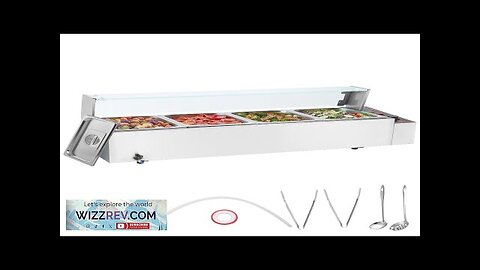 VEVOR Commercial Electric Food Warmer Countertop Buffet 4*8Qt with Glass Shield Review