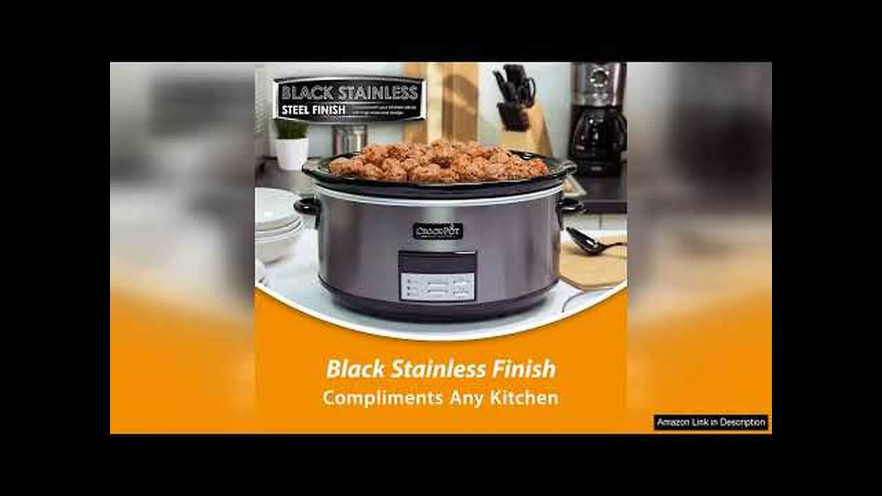 Crock Pot 174 8 Qt Programmable Slow Cooker In Black Stainless Bed Bath