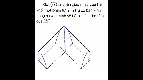 Toán 12: Gọi (H) là phần giao nhau của hai khối một phần tư hình trụ có bán kính bằng a (Xem hình vẽ