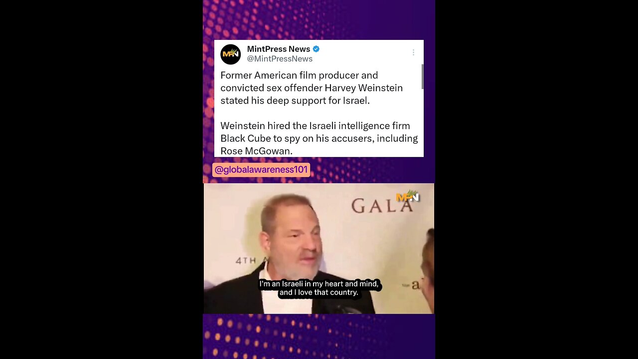 Video I put together about Weinstein, Epstein, Israeli intelligence, and ex Israeli PM