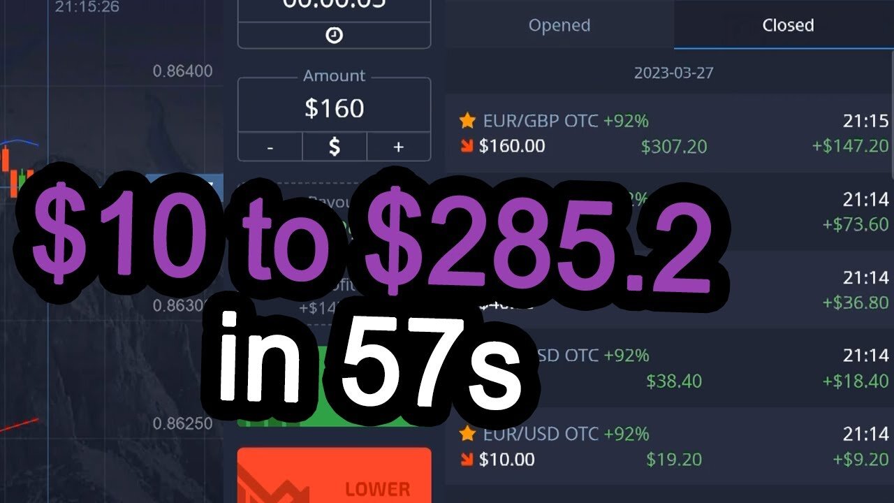 $10 to $285.2 in 57 seconds!