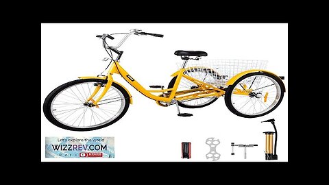 VEVOR Yellow Adult Tricycle 24'' 1-Speed 3 Wheel Bikes Foldable Adult Tricycle Review