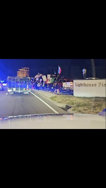 Somebody drove past the deportation protestors bumping, “ICE ICE BABY”