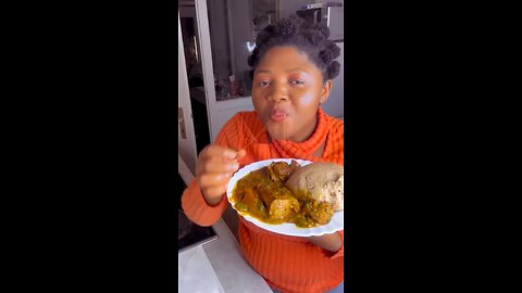 Oat fufu and okro soup 😋