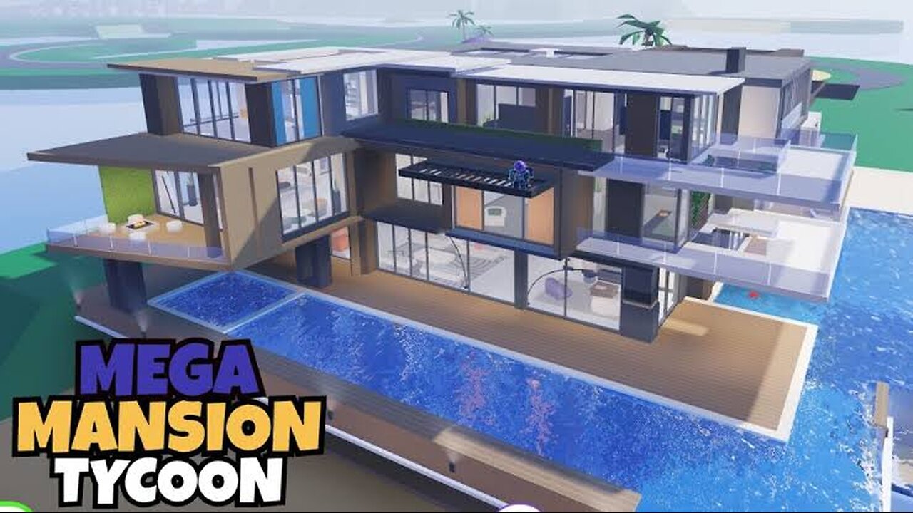 Tropical House Part 04: Beautiful Garden and Swimming pool 🏡 | Mega Mansion Tycoon | Roblox