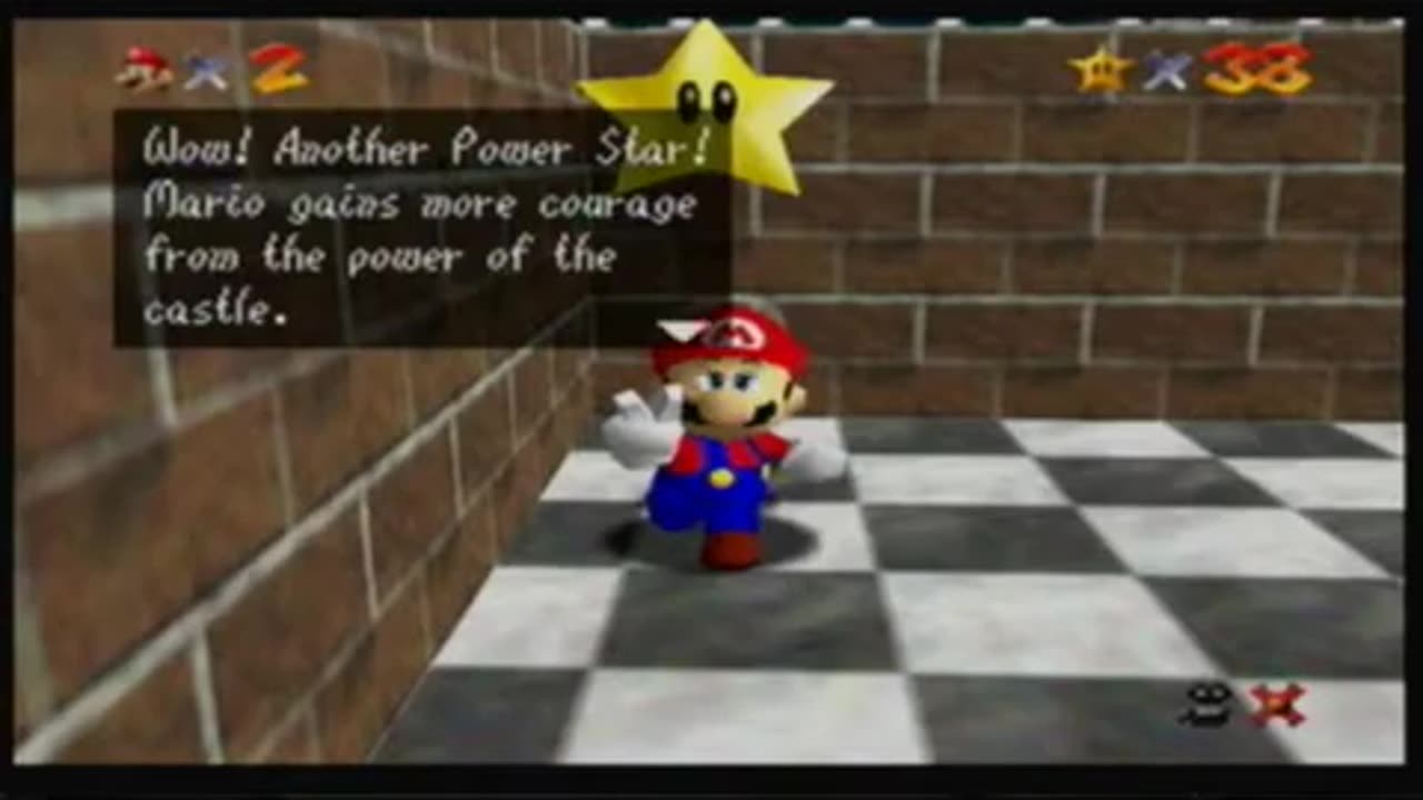 Super Mario 64 - Getting a Secret Star from Toad by Hazy Maze Cave