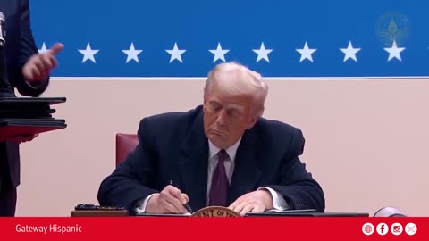 President Trump signs a directive for the government to restore freedom of speech