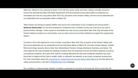NY governor issues burn ban after mysterious Long Island fires