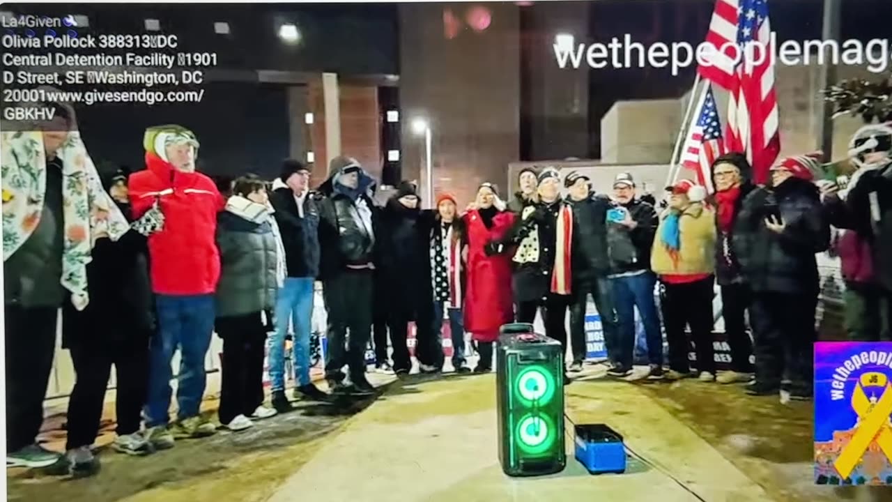 J6 VIGIL SINGING GOD BLESS THE USA OUTSIDE THE DC GULAG