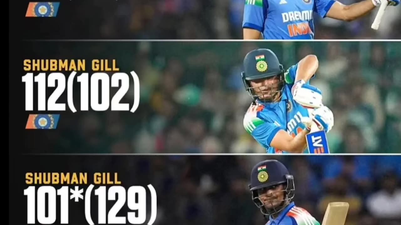 Shubman Gill in the last 4 ODI innings. Wish him best of Luck for Champions Trophy.