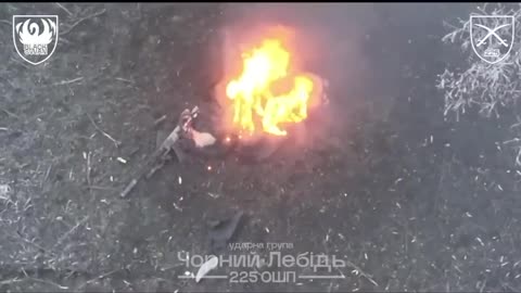 Russian Soldier Lit Up After Refusing to Stay Down