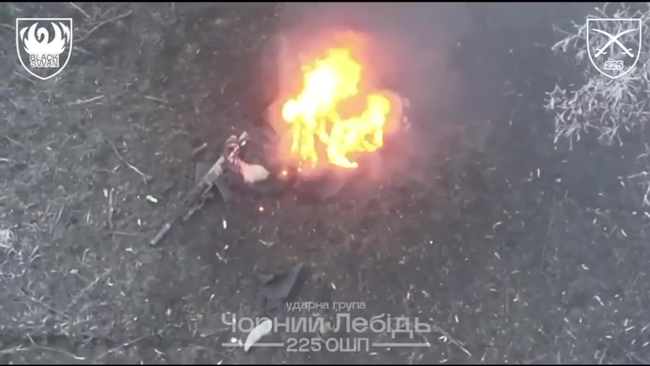 Russian Soldier Lit Up After Refusing to Stay Down