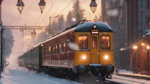 relaxing polar express- chill train sounds- warm train vibes in winter