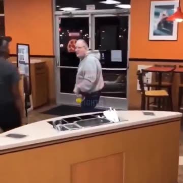Old man gets smacked for being racist