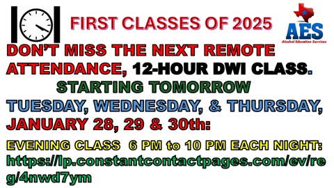 DON'T MISS OUR NEXT CLASS