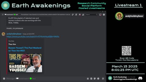 Earth Awakenings - Livestream 1 - #3040 - Live on Rumble/Youtube/X-Twitter/Twitch