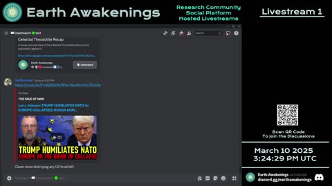 Earth Awakenings - Livestream 1 - #3030 - Live on Rumble/Youtube/X-Twitter/Twitch