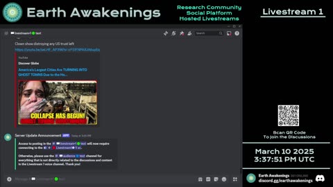 Earth Awakenings - Livestream 1 - #3030 - Live on Rumble/Youtube/X-Twitter/Twitch