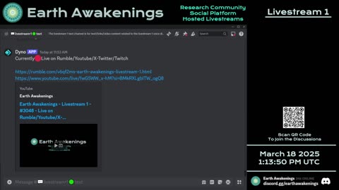 Earth Awakenings - Livestream 1 - #3048 - Live on Rumble/Youtube/X-Twitter/Twitch