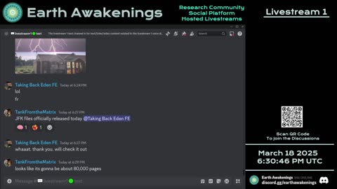 Earth Awakenings - Livestream 1 - #3048 - Live on Rumble/Youtube/X-Twitter/Twitch