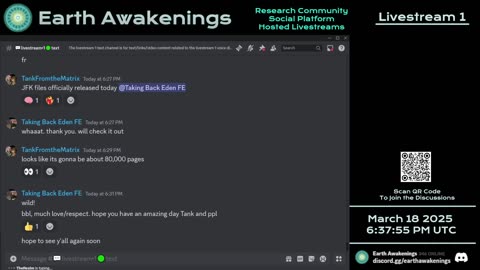 Earth Awakenings - Livestream 1 - #3048 - Live on Rumble/Youtube/X-Twitter/Twitch