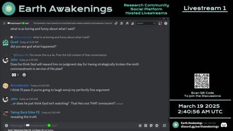 Earth Awakenings - Livestream 1 - #3048 - Live on Rumble/Youtube/X-Twitter/Twitch